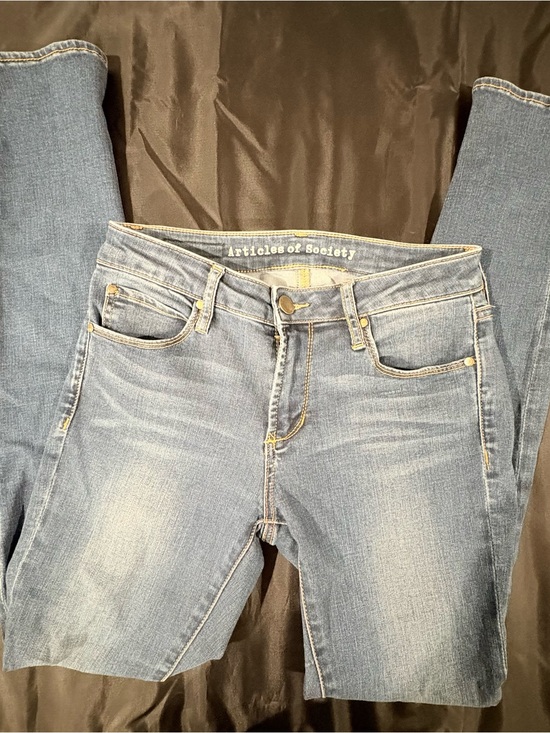 Articles Of Society Denim - Articles of Society Y2K Light Wash Indie Mid Rise Stretch Skinny Jeans size 25